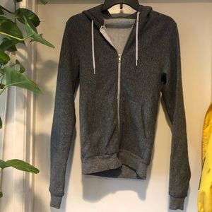 american apparel salt & pepper grey zip up hoodie